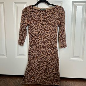 Ralph Lauren Cheetah Print Sweater Dress